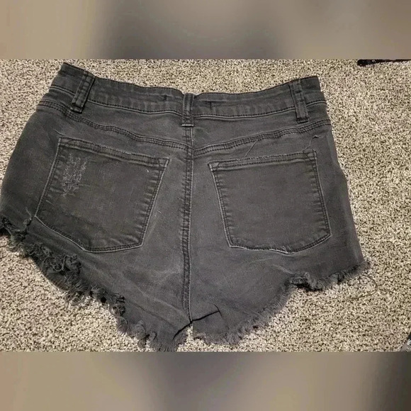 Kancan Distressed Denim Jean Shorts Black Size 28 (W9) - Picture 2 of 5